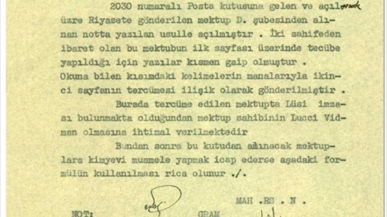 Mit gizli yazismalarin desifre edilmesine iliskin tarihi belgeyi paylasti HFicW9ai